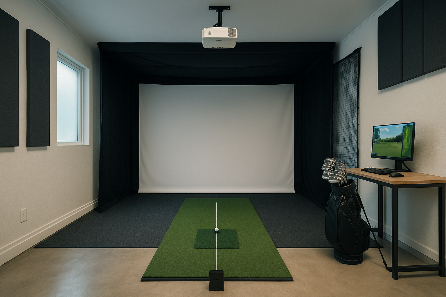 Indoor golf studio thuis inrichten