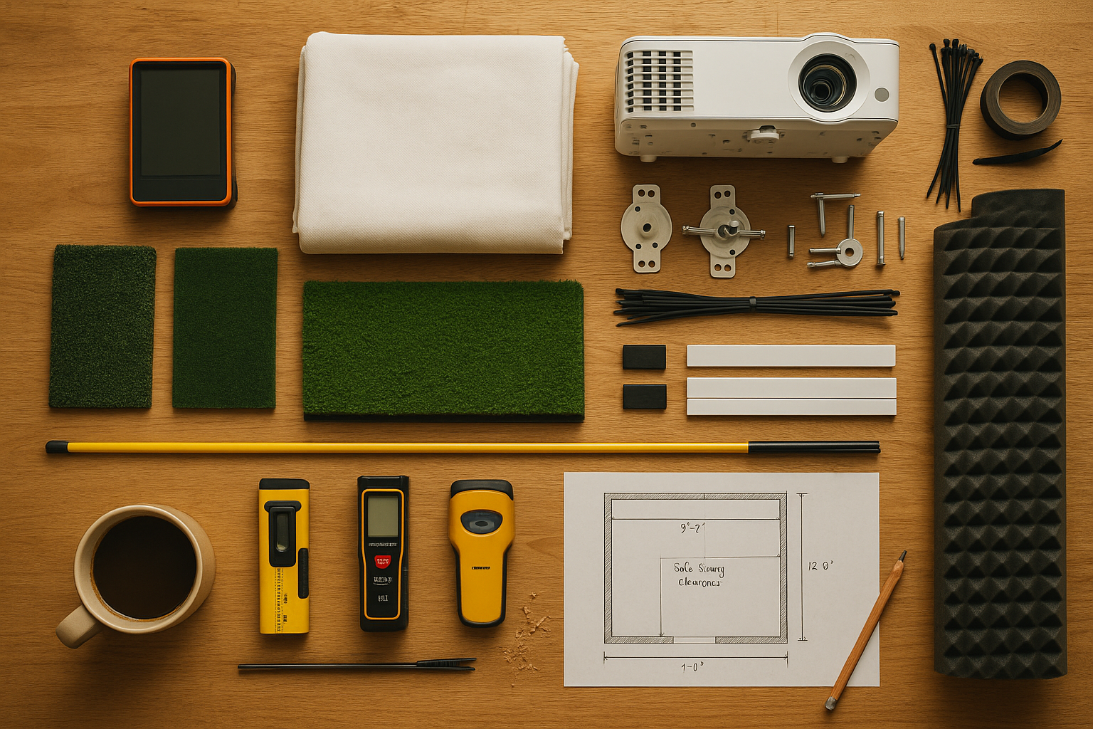 Indoor golf apparatuur en ruimte