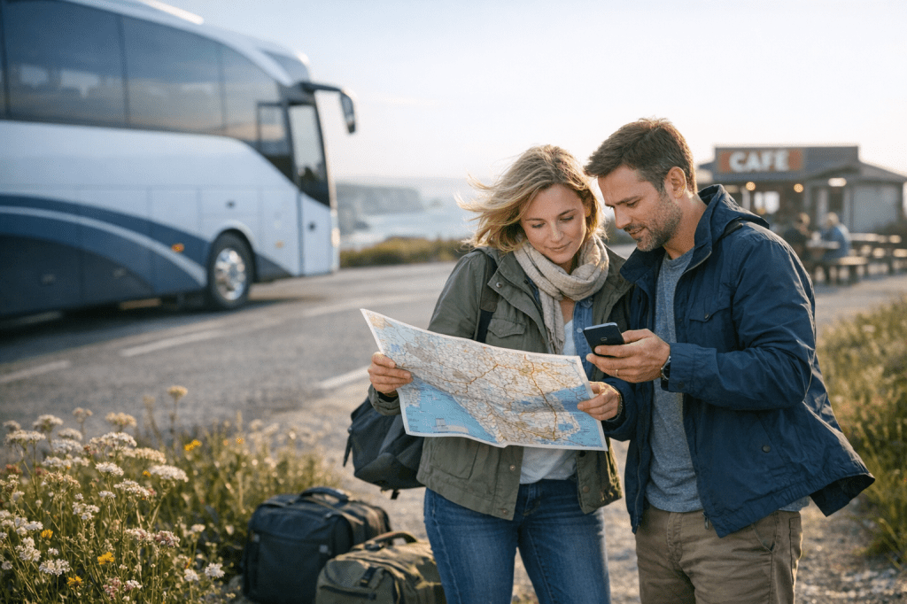 Hoe plan je de ideale route en reistijd voor een busreis naar Normandië en Bretagne, inclusief de mooiste tussenstops?