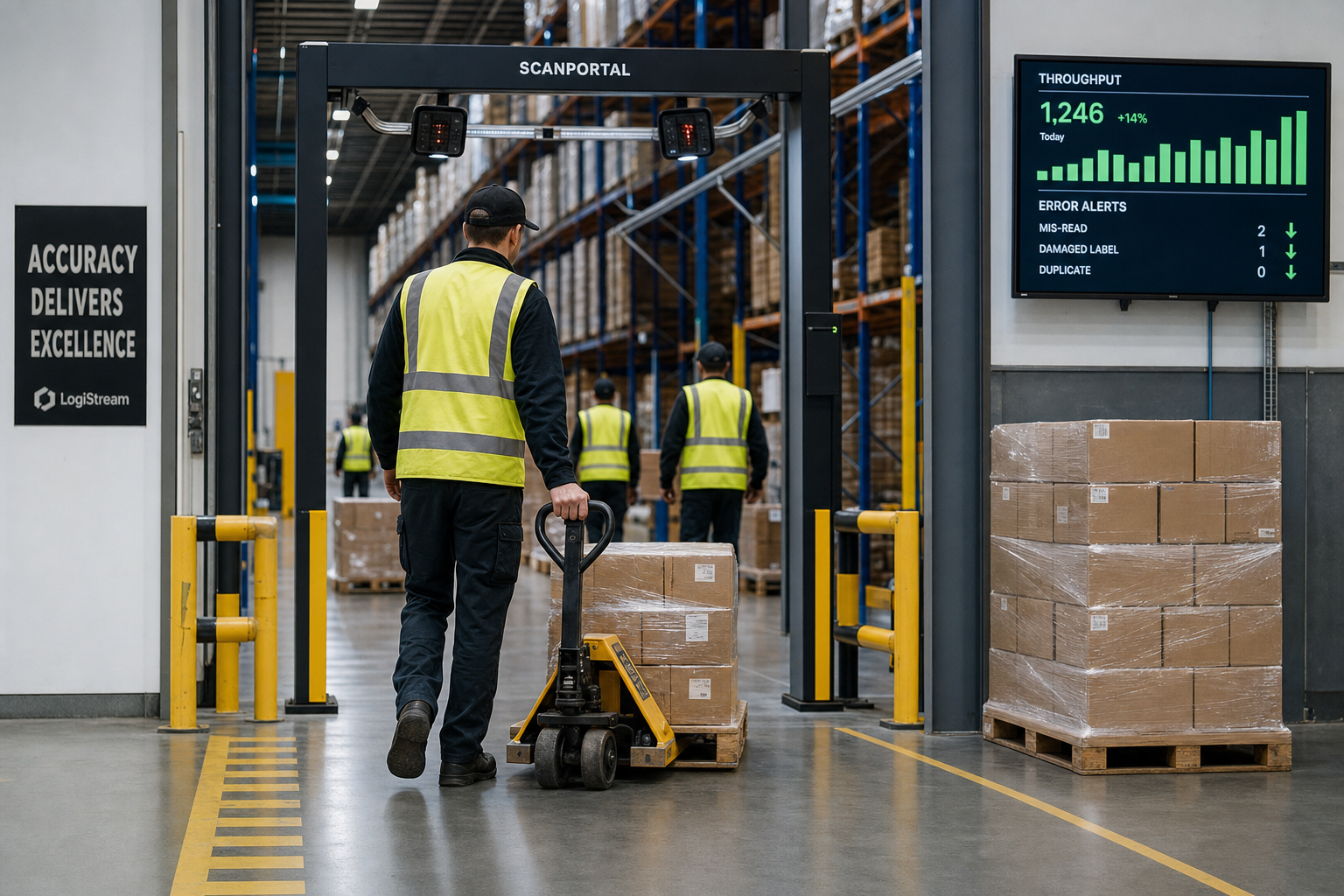 Vaste scanners in magazijn